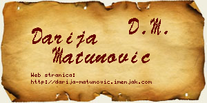Darija Matunović vizit kartica